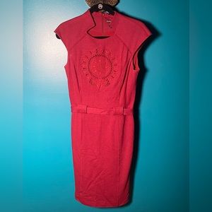 SOLD!!!!!Burgundy Vivienne Tam midi dress